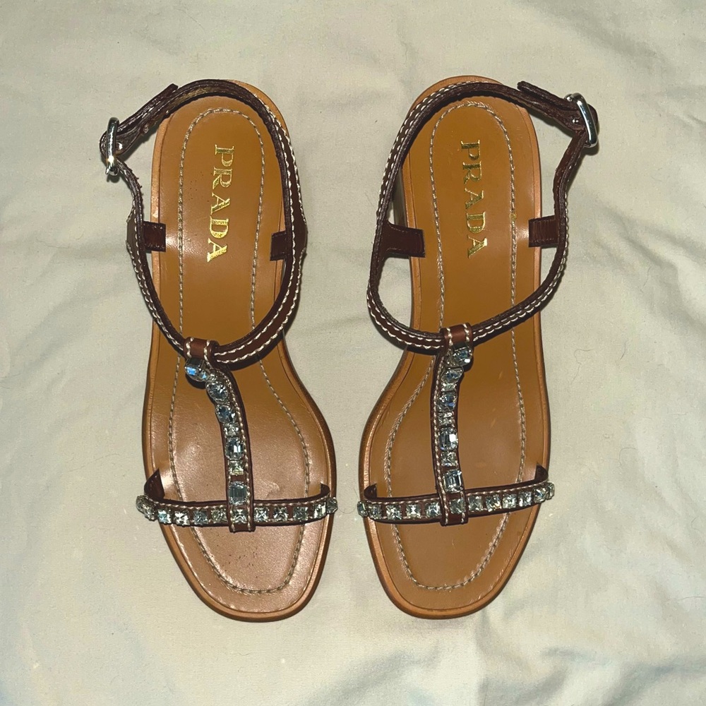 Prada | Tan Leather Sandals